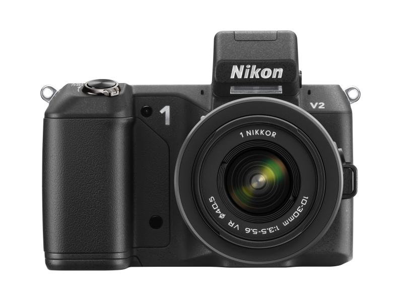 【中古】Nikon 鏡鑑受け答え一眼 Nikon 1 V2 水晶体一揃いの道具 1 NIKKOR VR 10-30粍 f/3.5-5.6嘱する 黒いこと N1V2HLKBK