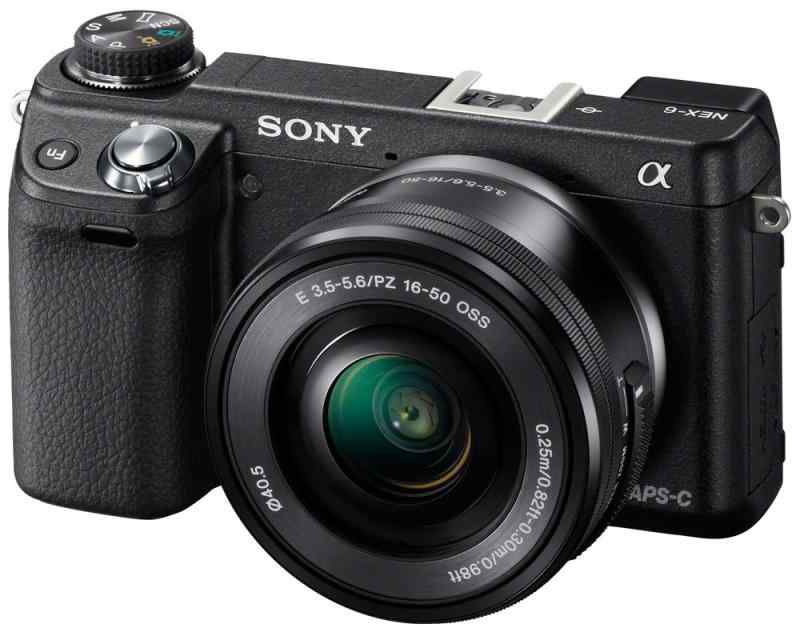 【中古】SONY 銀鏡受け答え一眼写真機 α NEX-6望遠レンズ一揃いの道具 黒いこと NEX-6L/B
