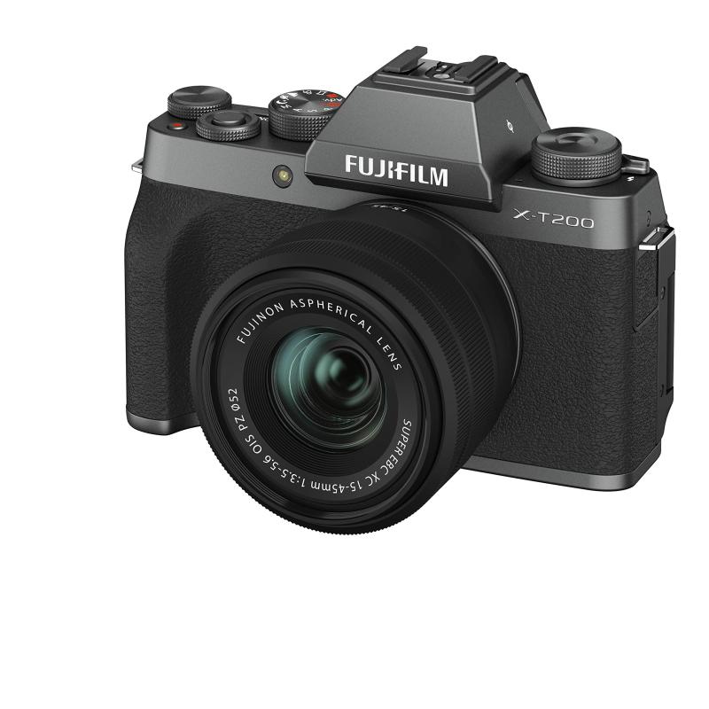 【中古】富士フイルム(FUJIFILM) 鏡鑑受け答え一眼写真機 X-T200水晶体一揃いの道具 暗然たるしろがね色 X-T200LK-DS