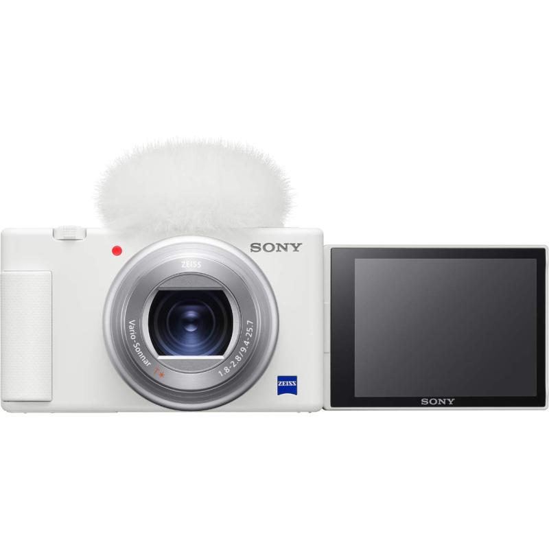 【中古】 SONY(ソニー) コンパクトデジタルカメラ VLOGCAM Vlog用カメラ ZV-1 ボディ ウィンドスクリーン付属 24-70mm F1.8-2.8 ズームレンズ ホワイト ZV-1 W 当店保証30日間 人気 ミラーレス 一眼レフ 交