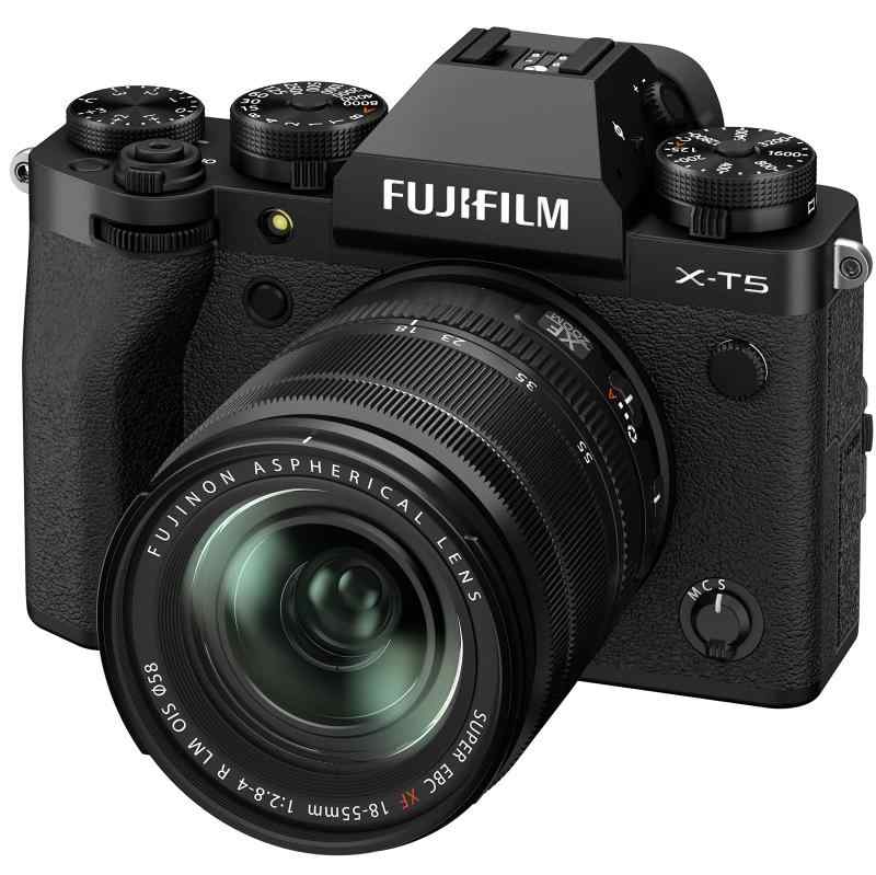 【中古】富士フイルム(FUJIFILM) 銀鏡受け答え一眼写真機 X-T5 水晶体一揃いの道具(XF18-55) 黒いこと F X-T5LK-1855-B