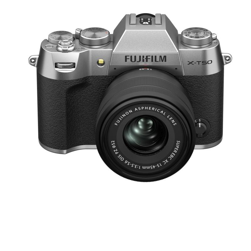 【中古】 富士フイルム(FUJIFILM) 鏡鑑受け答え一眼写真器 X-T50 水晶体一揃いの道具(XF15-45) しろがね色 F X-T50LK-1545-S  当店引きうける30昼日なか 一般受け 鏡鑑受け答え 一眼二眼レフ 取り替えっこ水晶体 写真器 デジタルカメラ-カメラ・ビデオカメラ・光学機器