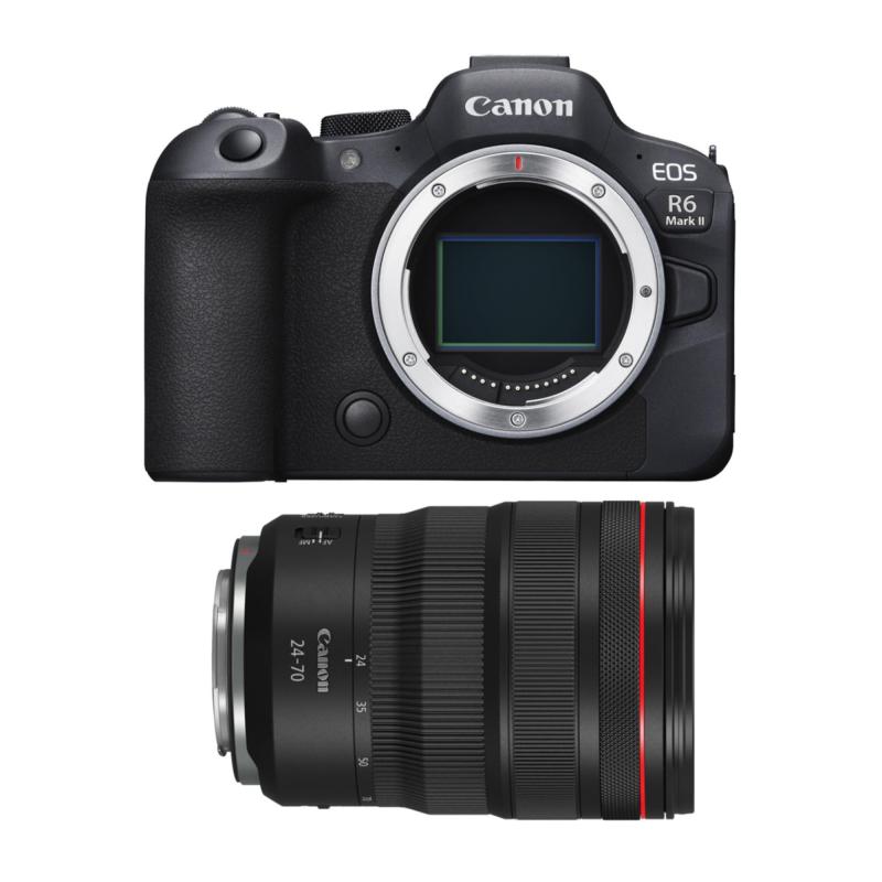 【中古】Canon EOS R6 Mark II 銀鏡レスカメラ RF24-70粍 f/2.8L (2個) 写真機 水晶体一揃いの道具 一眼一眼レフ 銀鏡受け答え 中古 一般受け 高画質