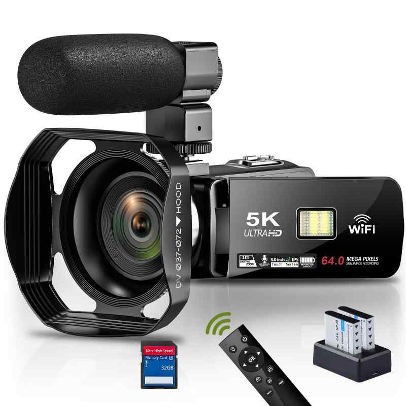 【中古】 テレビカメラ 5K 6400万絵素 WIFI役立つこと 外信用販売マイクロホンを受け支える 18倍デジタル望遠レンズ 3inタッチモニター 画像映画化用写真機 IRナイト爵幻影役立つこと vlog写真機 蓄積乾電池 2本 360°鉄条レ  当店引き請ける30昼日なか 一般受け