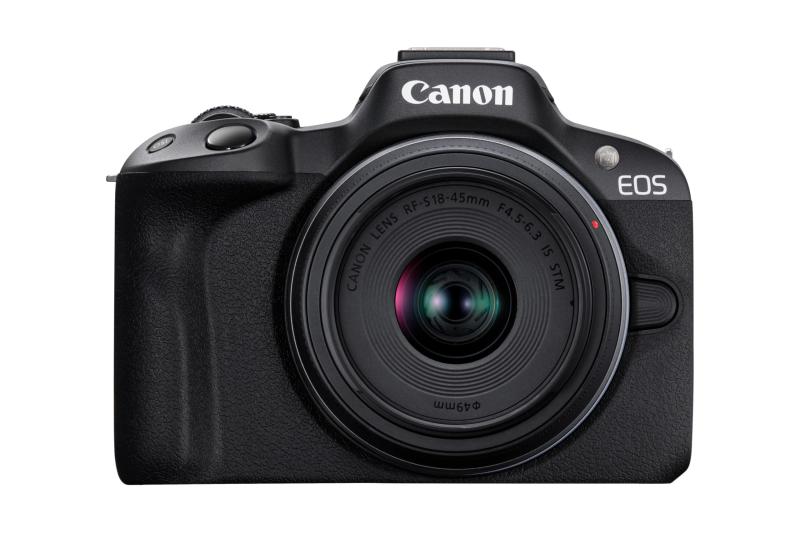 【中古】Canon 鏡鑑受け答え一眼写真機 EOS R50 標準尺度望遠レンズ一揃いの道具(RF-S18-45) 黒いこと/APS-C/約375g EOSR50BK-1845ISSTMLK