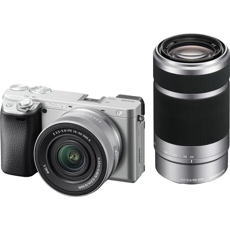 【中古】SONY(ソニー) ミラーレス一眼カメラ α6400 ダブルズームレンズキット(同梱レンズ:SELP16502+SEL55210) シルバー ILCE-6400X SQ レンズ交換式 APS-C 6400X Silver｜カメラFanks-PROShop 店