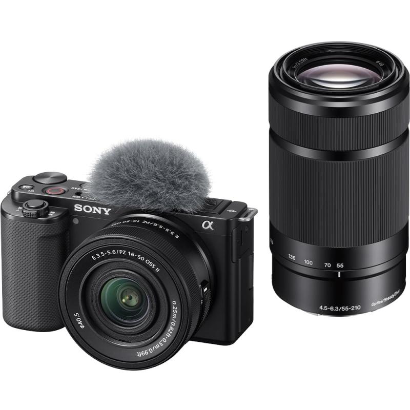 【中古】SONY(ソニー) ミラーレス一眼カメラ ZV-E10 ダブルズームレンズキット(同梱レンズ:SELP16502+SEL55210) ブラック ZV-E10X BQ レンズ交換式 APS-C E10X Black|カメラFanks-PROShop 店