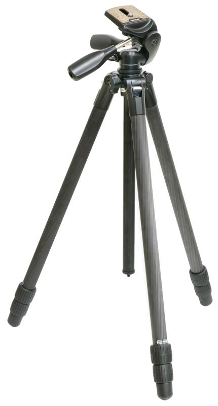 【中古】SLIK カーボン三脚 ライトカーボン E83 II 3段 耐荷重5kg パイプ経28mm 3WAY雲台 ダブルナット式 109403|カメラFanks-PROShop 店
