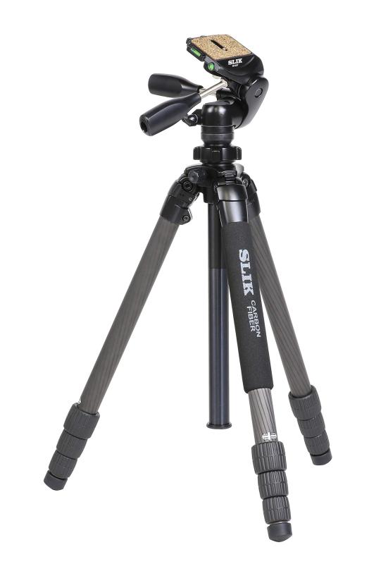 【中古】SLIK カーボン三脚 ライトカーボン E94 4段 ナットロック式 3ウェイ雲台 109533|カメラFanks-PROShop 店