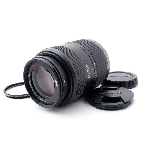 【中古】 パナソニック Panasonic H-FS045200 G VARIO 45-200mm F4-5.6 MEGA O.I.S 美品 フィルター付き 望遠 ズーム 当店保証30日間 人気 ミラーレス 一眼レフ 交換レンズ カメラ