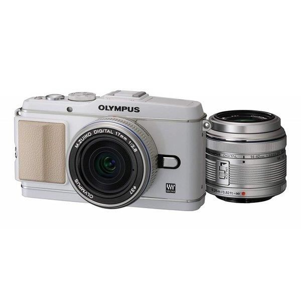 【中古】 オリンパス OLYMPUS E-P3 ツインレンズキット 白いこと  当店言いはなつ30昼日なか 一般受け 鏡鑑受け答え 一眼二眼レフ 取り替えっこ水晶体 写真器