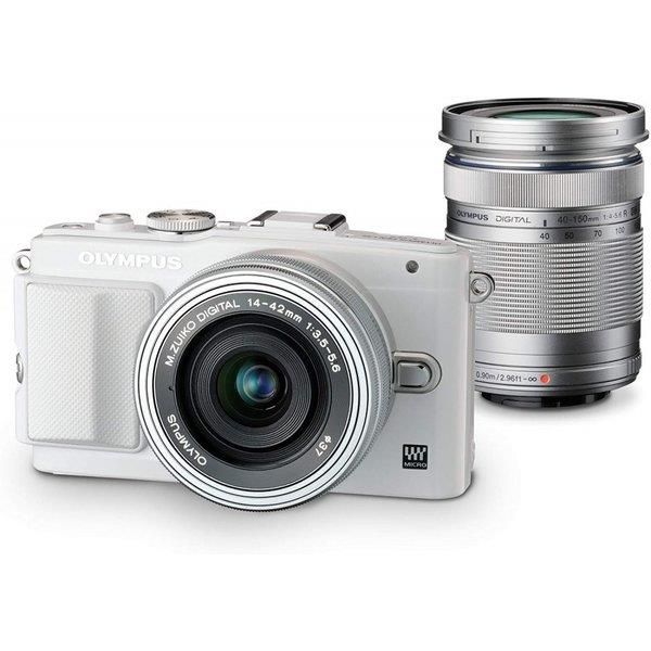 【中古】 オリンパス OLYMPUS E-PL6 EZダブルズームキット 白いこと E-PL6 EZ DZKIT WHT  当店引きうける30昼日なか 一般受け 鏡鑑受け答え 一眼二眼レフ 取り替えっこ水晶体 写真機