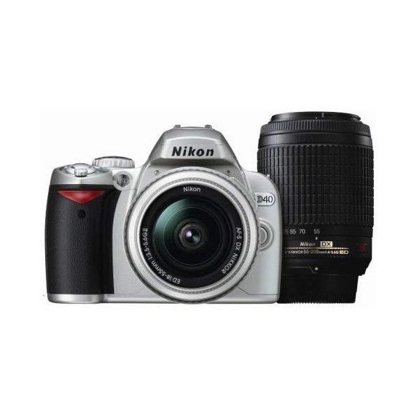 楽天市場】【中古】ニコン Nikon D40 ダブルズームセット シルバー 美