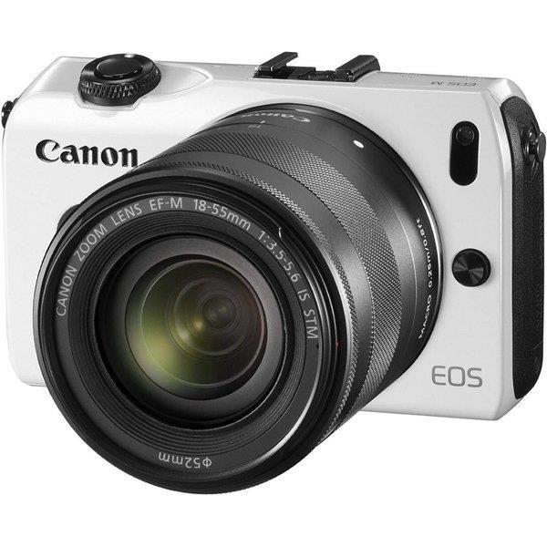 【中古】 キヤノン Canon EOS M 水晶体一揃いの道具 白いこと EOSMWH-18-55ISSTMLK  当店引き受ける30昼日なか 一般受け 鏡鑑受け答え 一眼二眼レフ 取り替えっこ水晶体 写真機