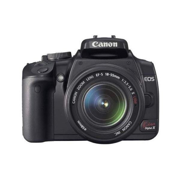 【中古】 キヤノン Canon EOS Kiss デジタル X 水晶体一揃いの道具 黒いこと KISSDXB-LKIT  当店引き請ける30昼日なか 一般受け 銀鏡受け答え 一眼一眼レフ 取り替えっこ水晶体 写真機