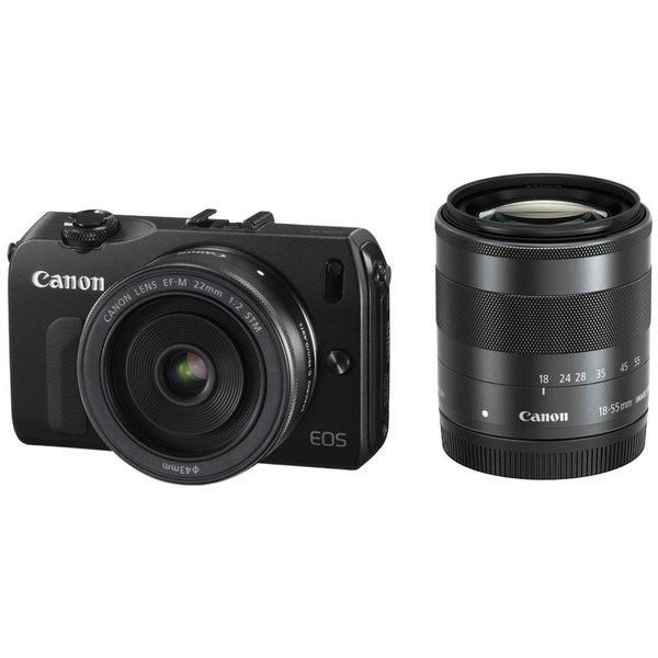 【中古】 キヤノン Canon EOS M ダブルレンズキット ブラック 当店保証30日間 人気 ミラーレス 一眼レフ 交換レンズ カメラ