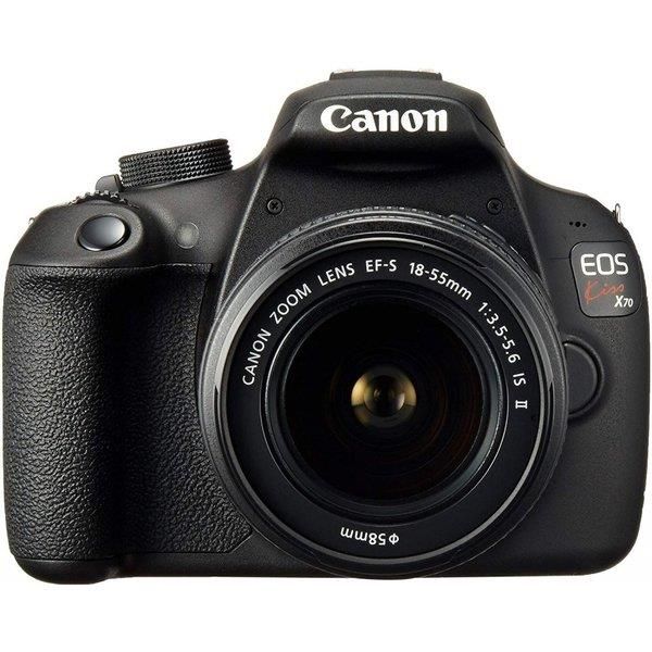 【中古】 キヤノン Canon EOS Kiss X70 水晶体一揃いの道具 EF-S18-55粍 F3.5-5.6 IS II嘱する  当店引きうける30昼日なか 一般受け 鏡鑑受け答え 一眼二眼レフ 取り替えっこ水晶体 写真機