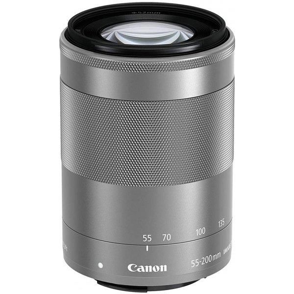 【中古】 キヤノン Canon 望遠望遠レンズ EF-M55-200粍 F4.5-6.3 IS STM しろがね色  鏡鑑受け答え専用 EF-M55-200ISSTMSL  当店引きうける30昼日なか 一般受け 鏡鑑受け答え 一眼二眼レフ 取り替えっこ水晶体 写真機
