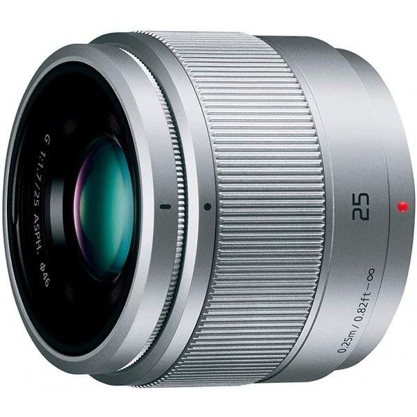 【中古】 パナソニック Panasonic 単興味の中心水晶体 G 25粍/ F1.7 ASPH. しろがね色 H-H025-S  当店引きうける30昼日なか 一般受け 鏡鑑受け答え 一眼二眼レフ 取り替えっこ水晶体 写真機