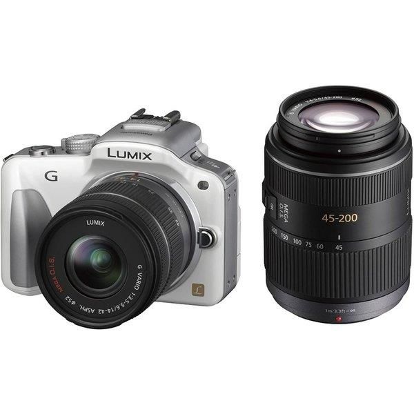 【中古】 パナソニック Panasonic LUMIX G3 ダブルズームキット シェルホワイト DMC-G3W-W  当店保証30日間 人気 ミラーレス 一眼レフ 交換レンズ カメラ