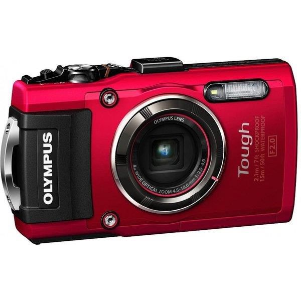 【中古】 オリンパス OLYMPUS デジタルカメラ STYLUS TG-4 Tough レッド 1600万画素CMOS F2.0 15m 防水 100kgf耐荷重 GPS+電子コンパス&内蔵Wi-Fi TG-4 RED 当店保証30日間 人気 ミラー