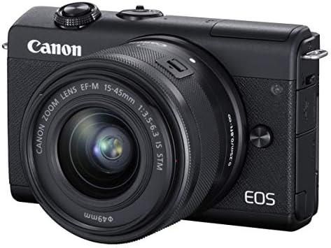 【中古】 Canon 鏡鑑受け答え一眼写真機 EOS M200 標準尺度望遠レンズ一揃いの道具 黒いこと EOSM200BK-1545ISSTMLK  当店引き受ける30昼日なか 一般受け 鏡鑑受け答え 一眼二眼レフ 取り替えっこ水晶体 写真機