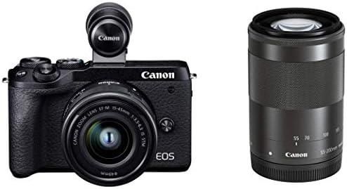 【中古】 Canon 鏡鑑受け答え一眼写真器 EOS M6 Mark II ダブル望遠レンズEVF一揃いの道具 黒いこと EOSM6MK2BK-WZEVFK  当店引きうける30昼日なか 一般受け 鏡鑑受け答え 一眼二眼レフ 取り替えっこ水晶体 写真器 ミラーレス一眼カメラ-TV・オーディオ・カメラ-カメラ・ビデオカメラ・光学機器