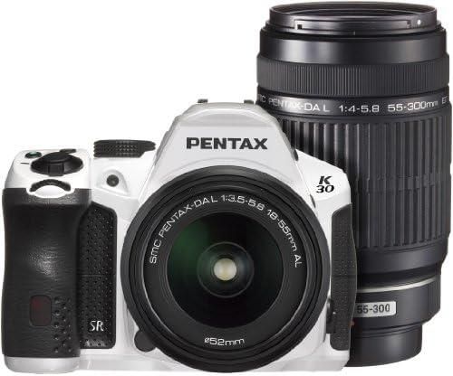 【中古】 PENTAX デジタル一眼レフカメラ K-30 ダブルズームキット [DAL18-55mm・DAL55-300mm] クリスタルホワイト K-30WZK C-WH 15694 当店保証30日間 人気 ミラーレス 一眼レフ 交換レンズ カメラ｜カメラFanks-PROShop 店