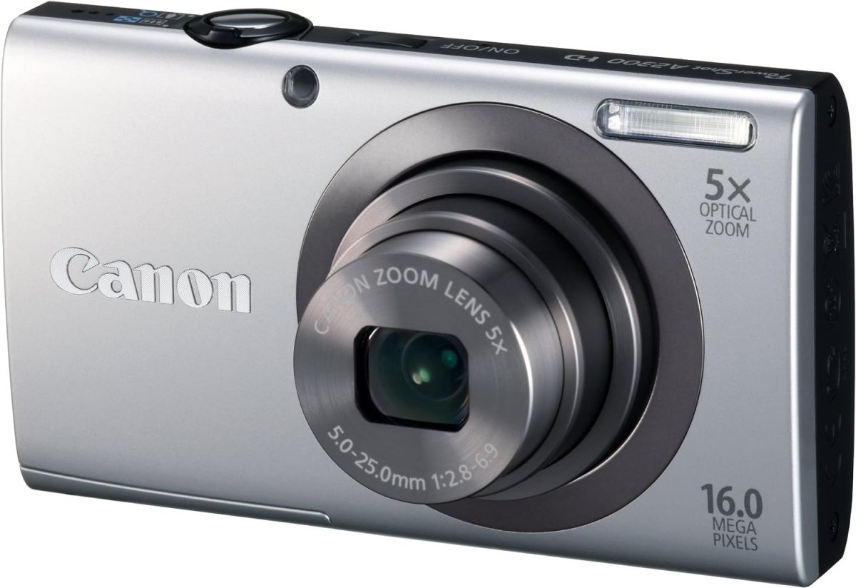【中古】 Canon デジタル写真機 PowerShot A2300 しろがね色 光学5倍望遠レンズ 約1600万絵素 PSA2300(SL)  当店引き請ける30昼日なか 一般受け 鏡鑑受け答え 一眼一眼レフ 取り替えっこ水晶体 写真機