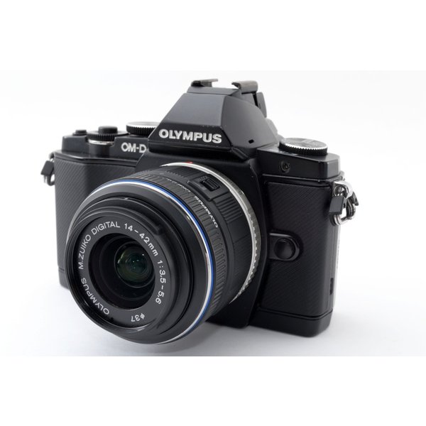 超格安価格 ミラーレス一眼カメラ クーポンで最大4000円off オリンパス 5 9 16 Olympus ストラップフラッシュ付き 小型 軽量 ハイスピード 堅牢 美品 ブラック レンズセット E M5 Om D Animabourg Fr
