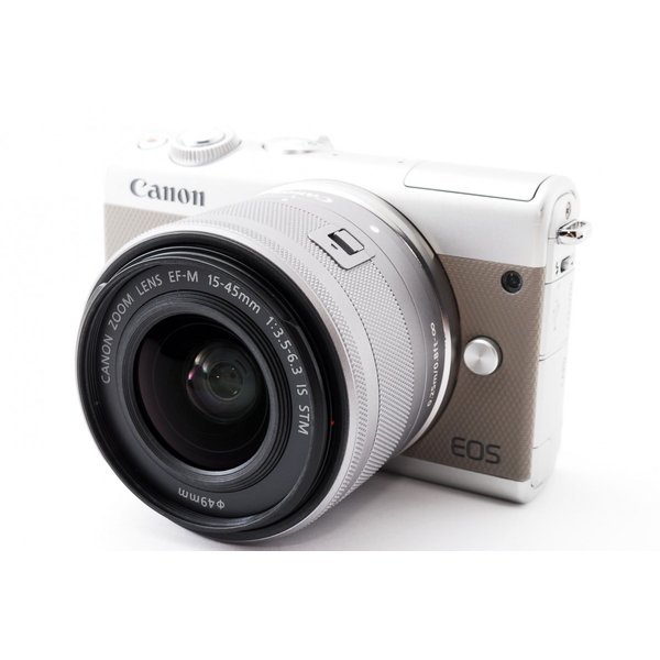 【中古】キヤノン　Canon　EOS　レンズキット　美品　M100　グレー　スマホより鮮やか感動画質ストラップ付