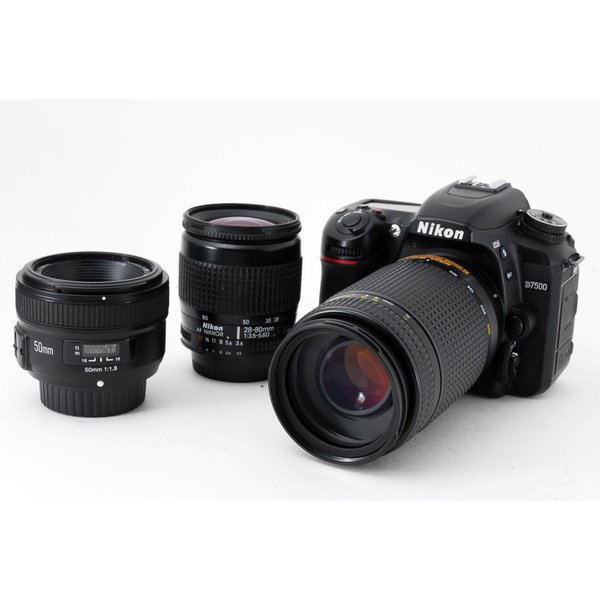 ニコン Nikon D7500 単焦点標準望遠トリプルレンズセット 美品 SD 