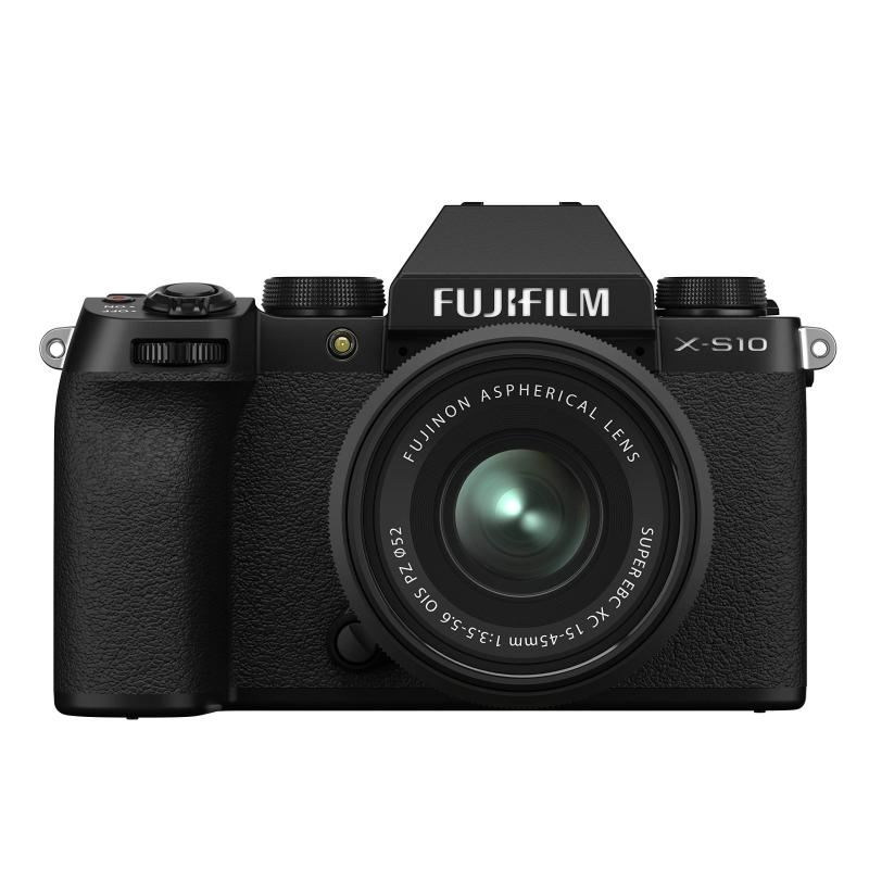 【中古】富士フイルム(FUJIFILM) 鏡鑑レスデジタルカメラ X-S10 水晶体一揃いの道具(XC15-45) F X-S10LK-1545 黒いこと