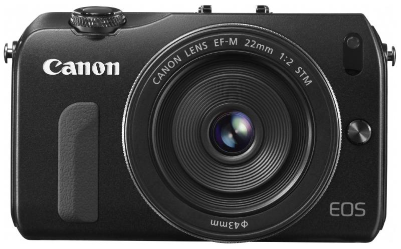 【中古】Canon 銀鏡受け答え一眼写真機 EOS M 水晶体一揃いの道具 EF-M22粍 F2 STM属する 黒いこと EOSMBK-22STMLK