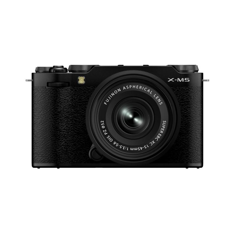 【中古】富士フイルム(FUJIFILM) 銀鏡受け答え一眼写真機 X-M5 水晶体一揃いの道具(XF15-45) 黒いこと 黒いこと F X-M5LK-1545-B JP 日英二言葉づかい真似形 写真機 中古 一般受け おすすめ 高画質