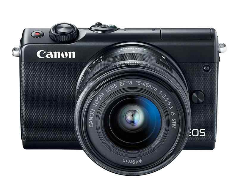 【中古】Canon 鏡鑑受け答え一眼写真機 EOS M100 EF-M15-45 IS STM 水晶体一揃いの道具(黒いこと) EOSM100BK1545ISSTMLK