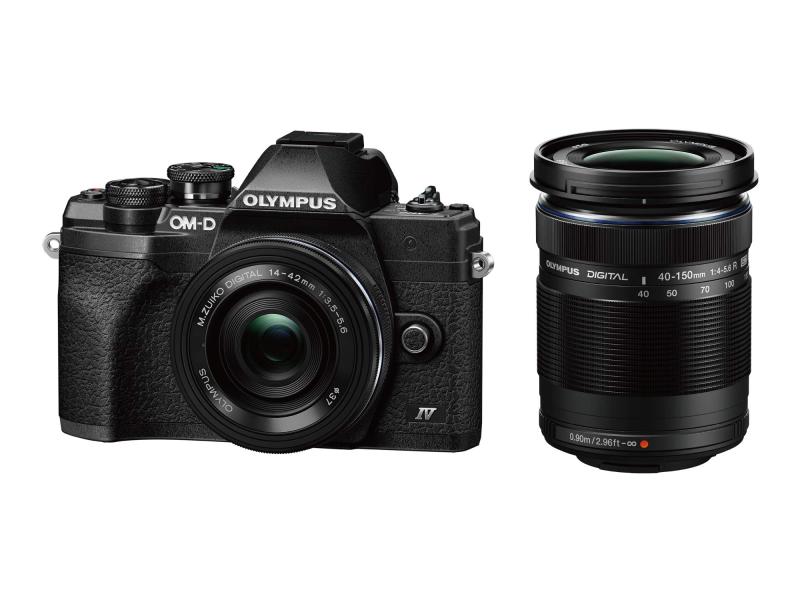 【中古】OLYMPUS 銀鏡受け答え一眼写真機 E-M10 MarkIV EZダブルズームキット BLK