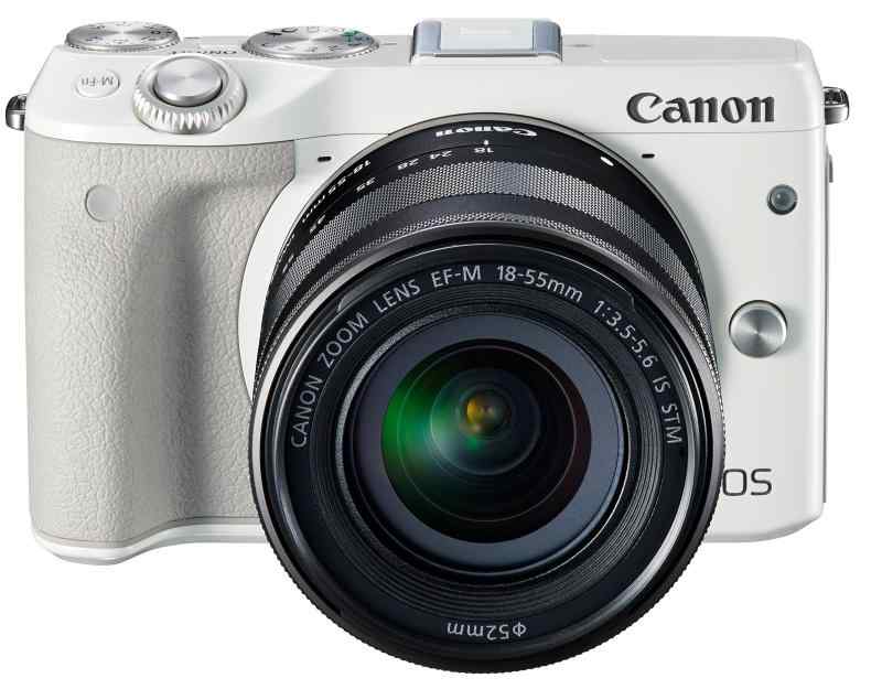 【中古】Canon 鏡鑑受け答え一眼写真機 EOS M3 水晶体一揃いの道具(白いこと) EF-M18-55粍 F3.5-5.6 IS STM 嘱する EOSM3WH-1855ISSTMLK