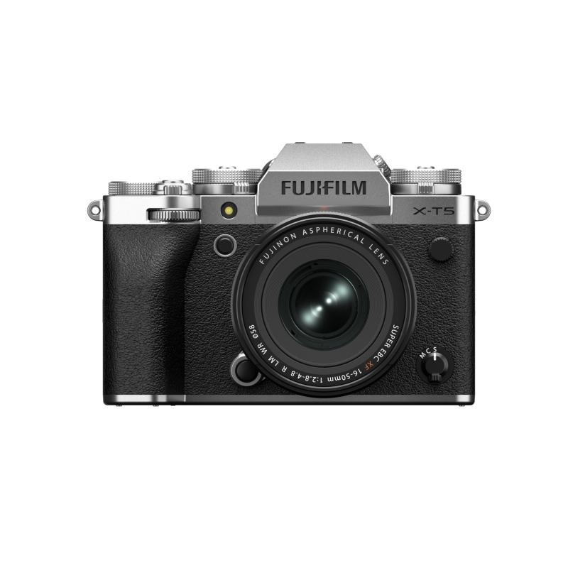 【中古】富士フイルム(FUJIFILM) 銀鏡受け答え一眼写真機 X-T5 水晶体一揃いの道具(XF16-50) しろがね色 F X-T5LK-1650-S