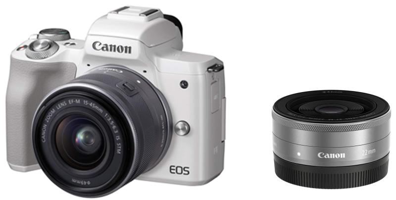 【中古】ミラーレス一眼カメラ EOS Kiss M ホワイト ダブルレンズキット ホワイト EOSKISSMWH-WLK カメラ 一眼レフ ミラーレス レンズ 中古 人気 おすすめ 高画質