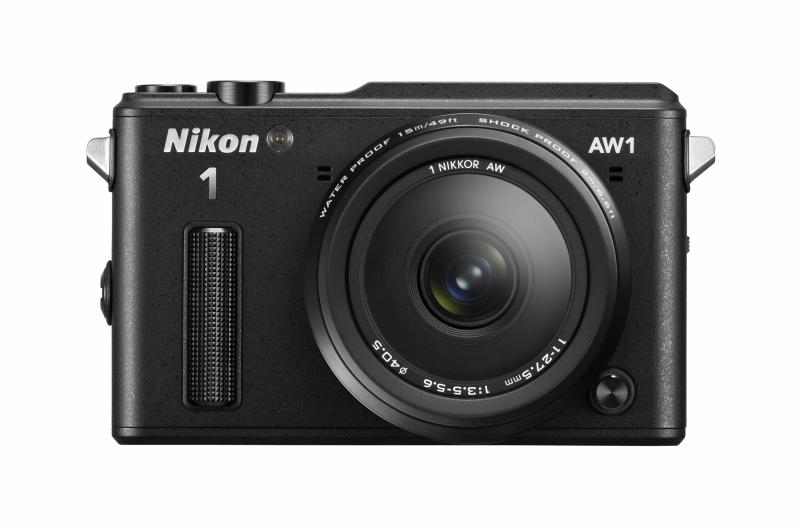 【中古】Nikon 鏡鑑受け答え一眼写真機 Nikon1 AW1 雨合羽望遠レンズ一揃いの道具 黒いこと N1AW1LKBK