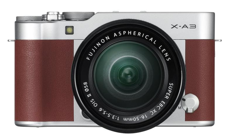 【中古】FUJIFILM 鏡鑑受け答え一眼 X-A3 水晶体一揃いの道具 赤銅色 X-A3LK-XC-BW