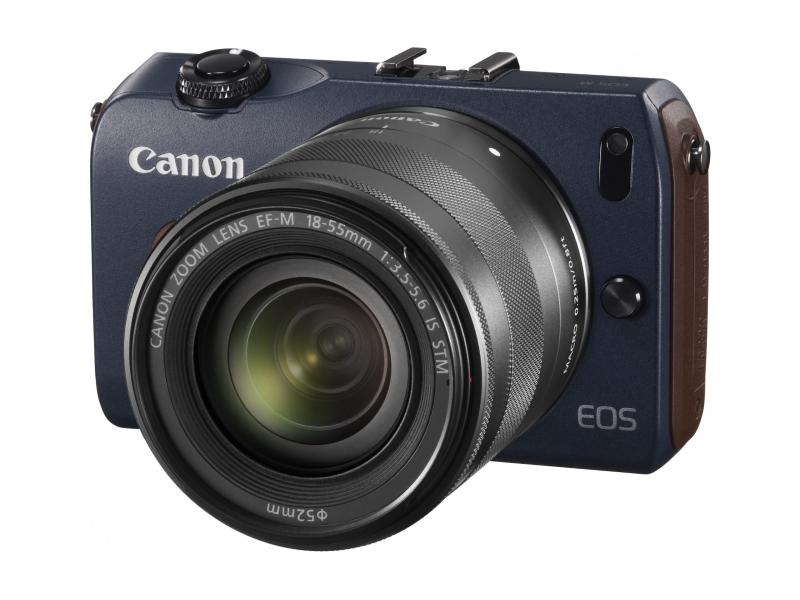 【中古】Canon 銀鏡受け答え一眼写真機 EOS M ダブルレンズキット EF-M18-55粍 F3.5-5.6 IS STM/EF-M22粍 F2 STM属する ベイ青み EOSMBL-WLK