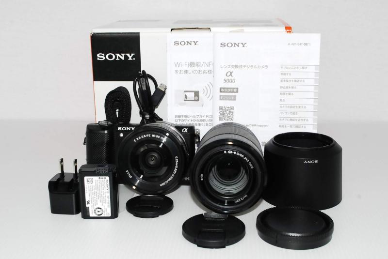 【中古】SONY α5000 ダブルズームレンズキット(黒いこと／デジタル一眼)