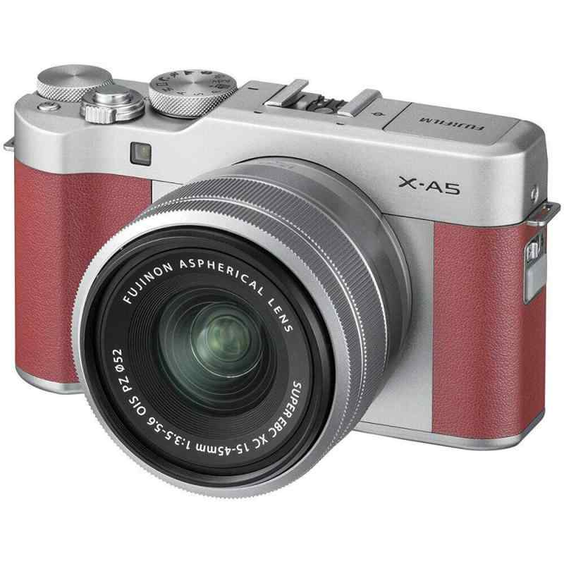 【中古】FUJIFILM 鏡鑑受け答え一眼 X-A5水晶体一揃いの道具 さくら色 X-A5LK-P