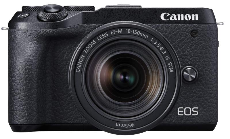 【中古】Canon 鏡鑑受け答え一眼写真機 EOS M6 Mark II EF-M18-150 IS STM 水晶体一揃いの道具 黒いこと EOSM6MK2BK-18150ISSTM