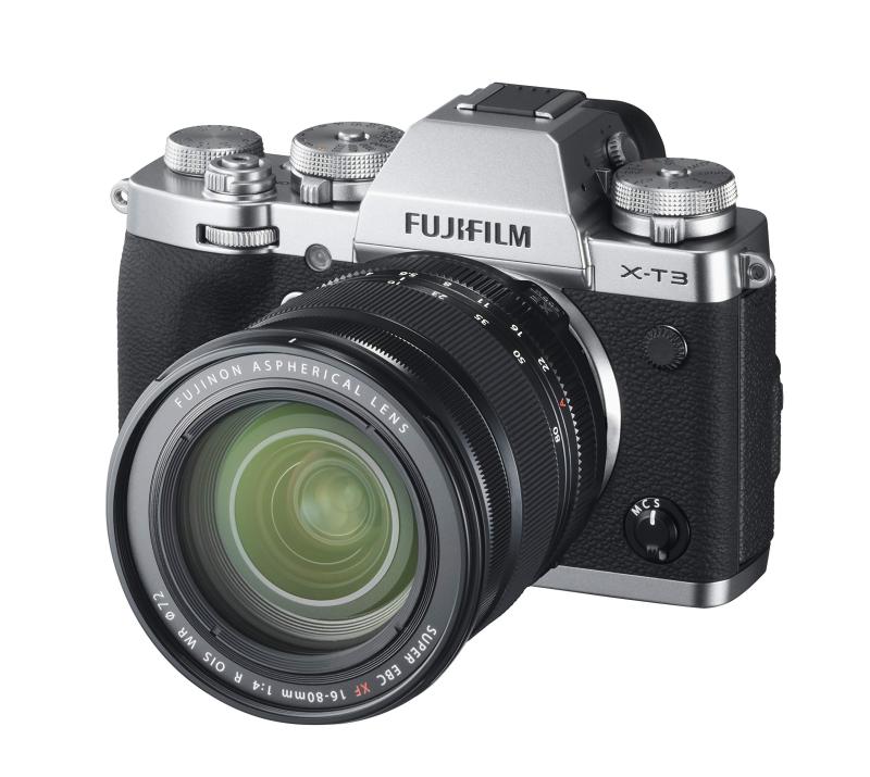 【中古】富士フイルム(FUJIFILM) 銀鏡受け答え一眼写真機 X-T3 XF16-80粍水晶体一揃いの道具 しろがね色 X-T3LK-1680-S