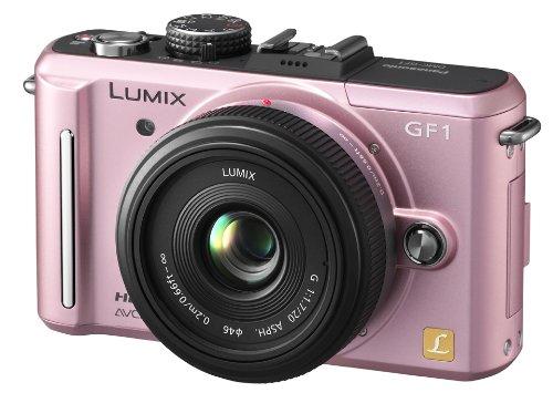 【中古】パナソニック 鏡鑑受け答え一眼写真機/水晶体一揃いの道具(20粍/F1.7ホットケーキ水晶体嘱する) 仙女サクラ色 DMC-GF1C-P