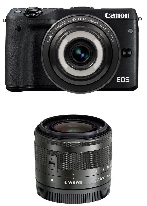 【中古】Canon ミラーレス一眼カメラ EOS M3(ブラック)・クリエイティブマクロ ダブルレンズキット EOSM3BK-CMWLK