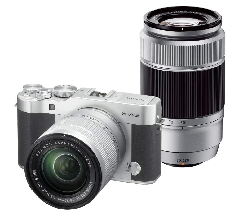 【中古】FUJIFILM 鏡鑑受け答え一眼 X-A3 ダブルズームレンズキット しろがね色 X-A3WZLK-S